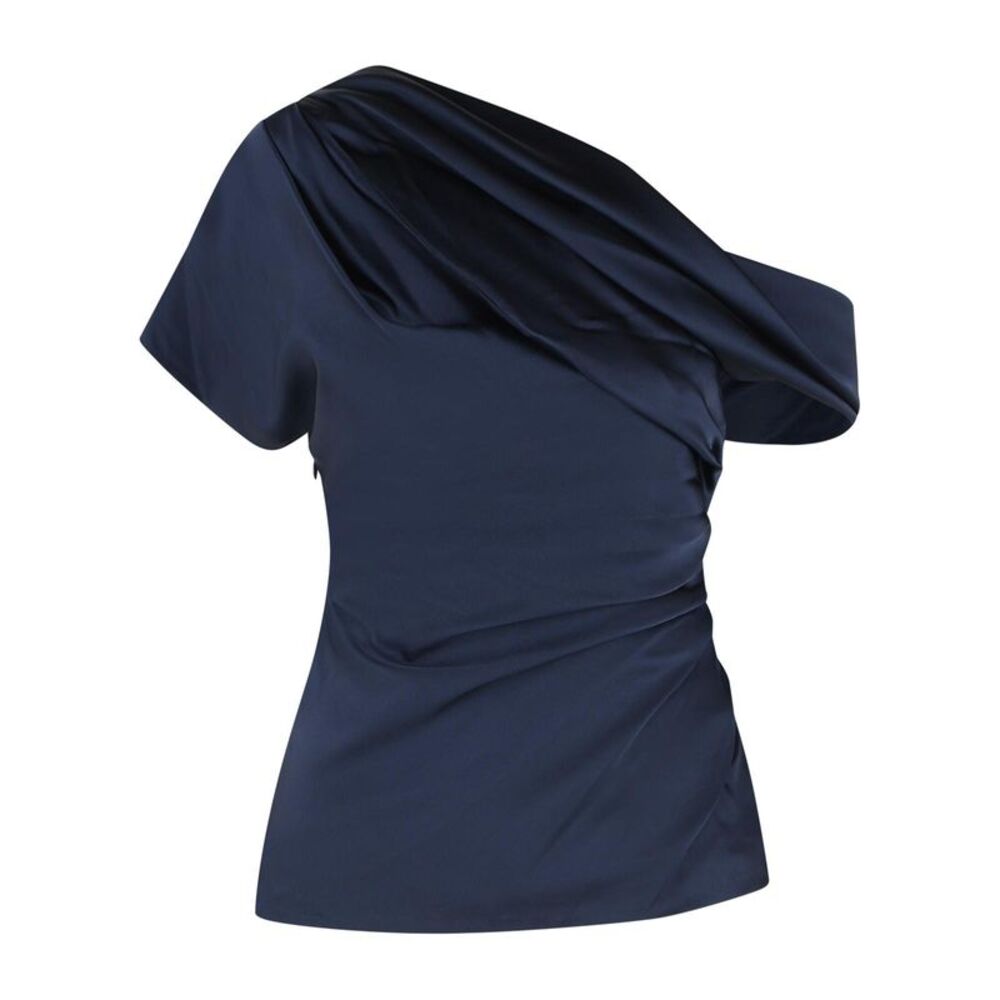 Simkhai Navy Acetate Blend Top Women